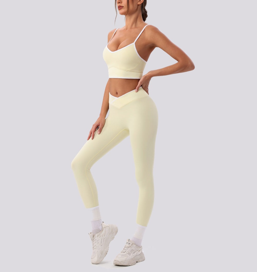 Women's Breathable Bras with Butt-Lifting leggings Yoga Two-Piece Set