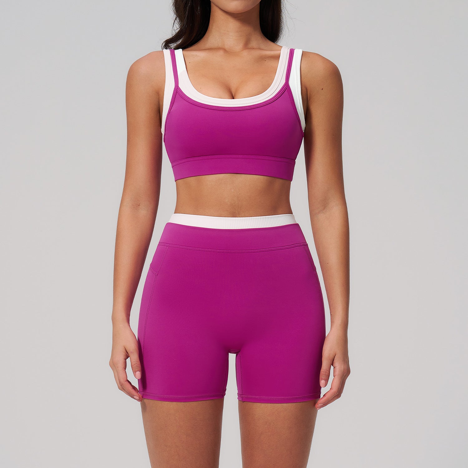 Ribbed High-Waisted Versatile Casual Sports bras Fitness Set