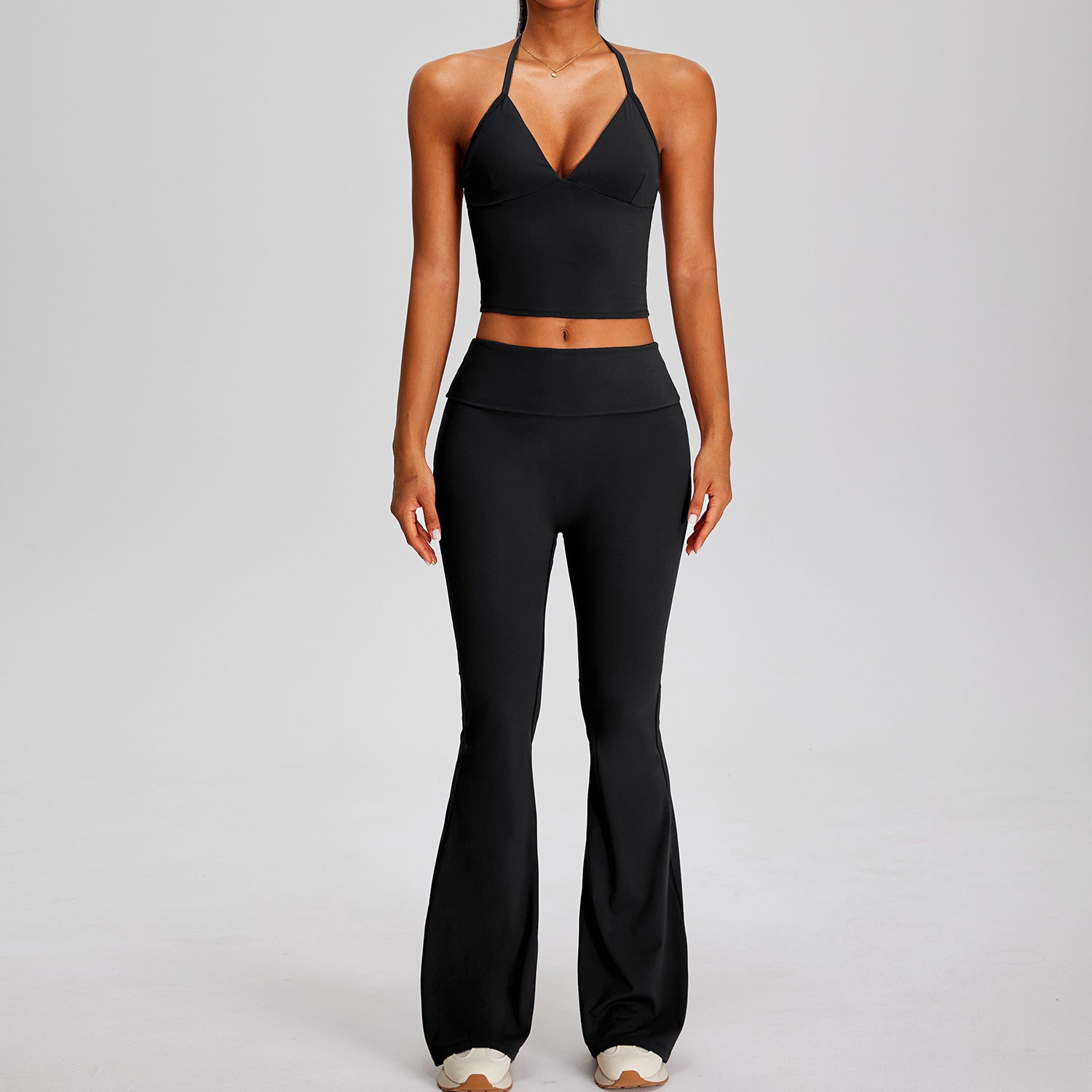 Fashion quick-dry tight solid color fitness clothing casual sports slim-fit sports suit
