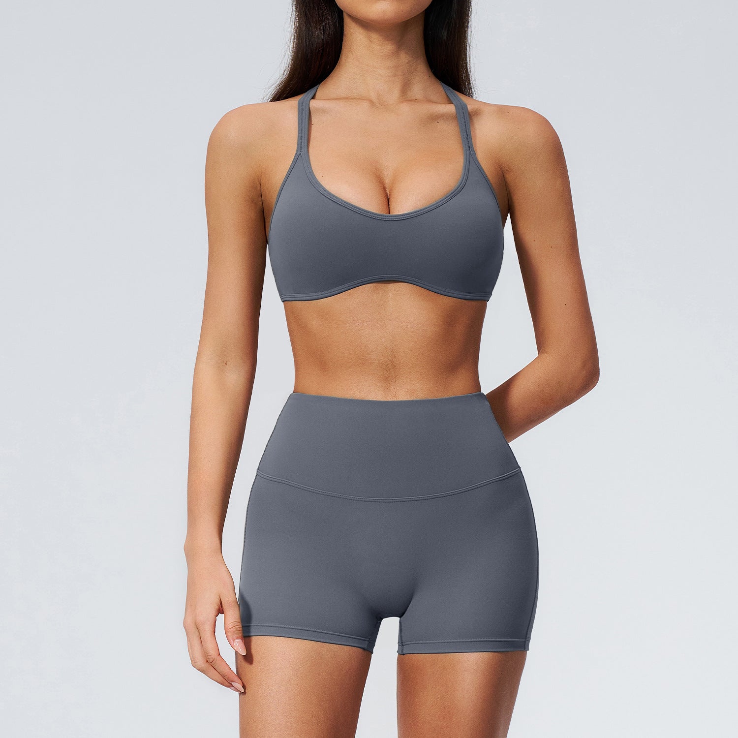 Women's wholesale quick-drying bras with shorts fitness set