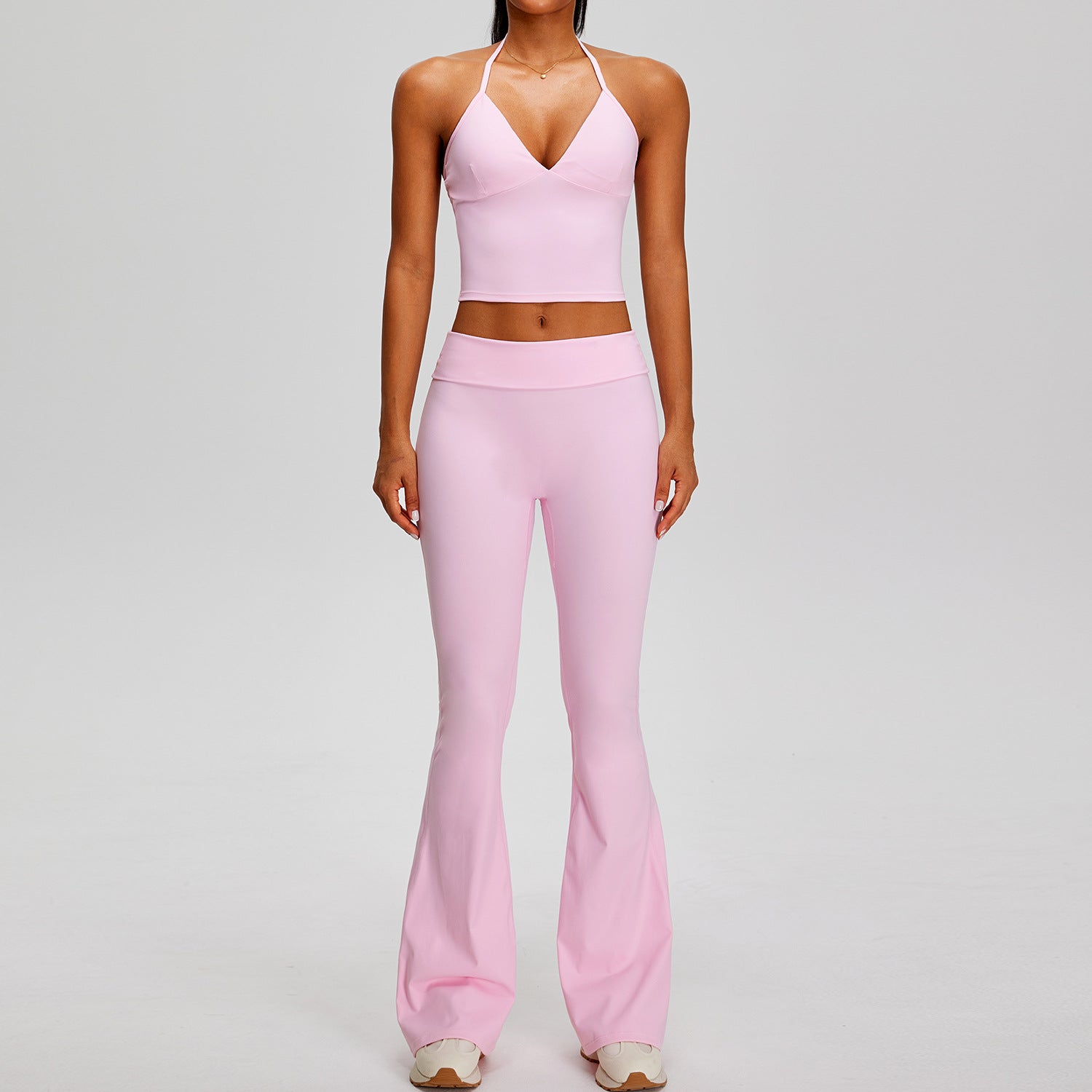 Fashion quick-dry tight solid color fitness clothing casual sports slim-fit sports suit