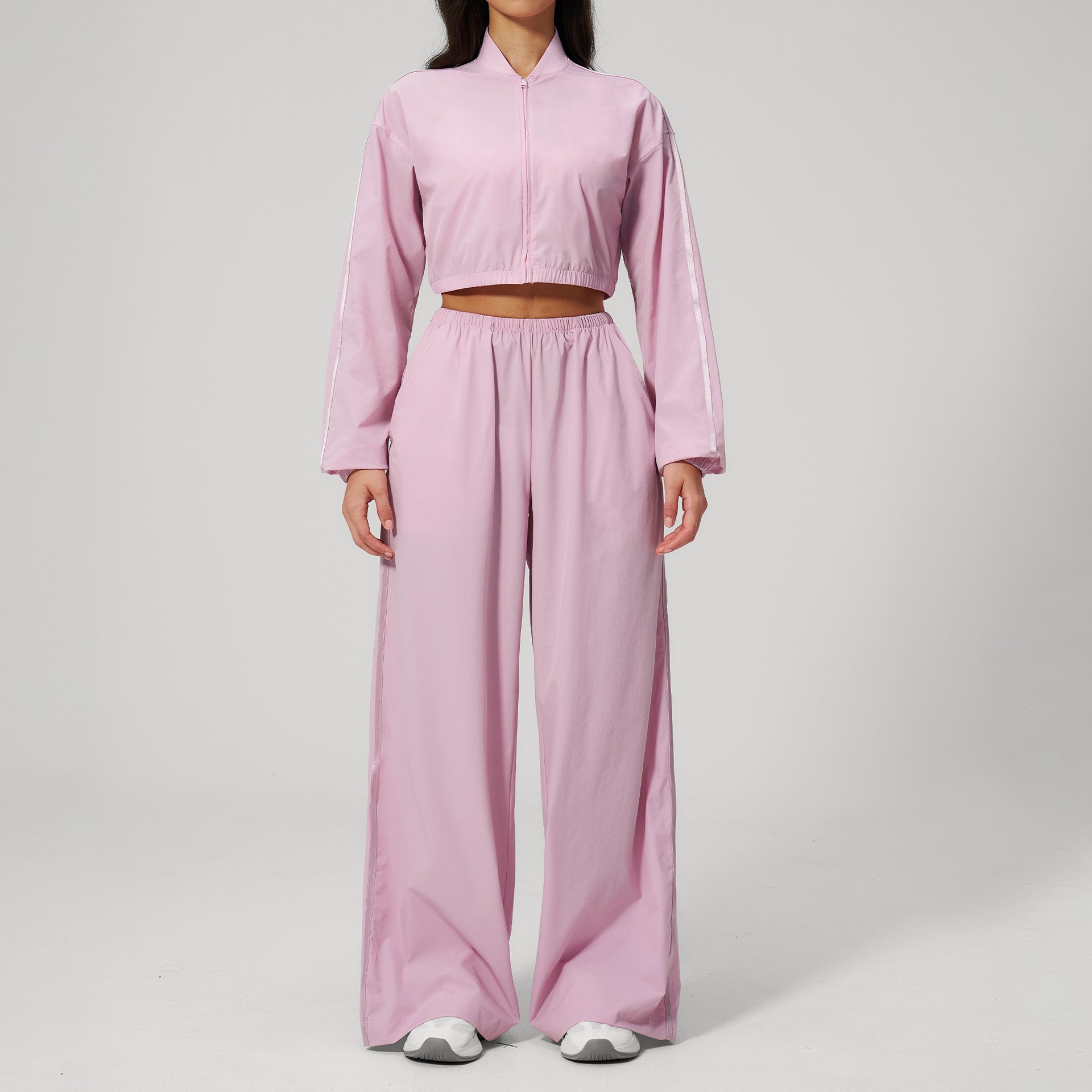 New Women's Sun-Protective Cropped Top with Quick-Drying Long Pants Set