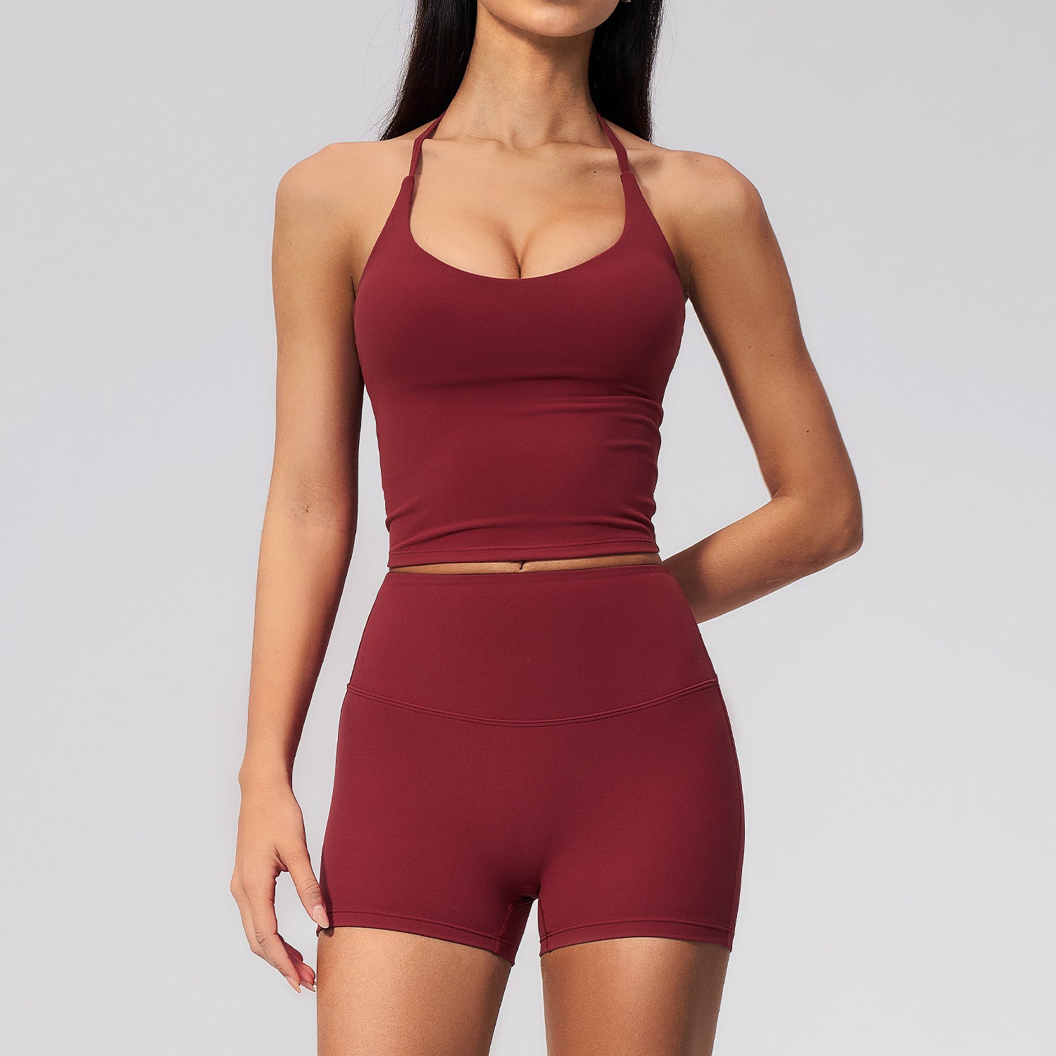 Women's new style bras with quick-drying shorts Contrast Panel Yoga Set