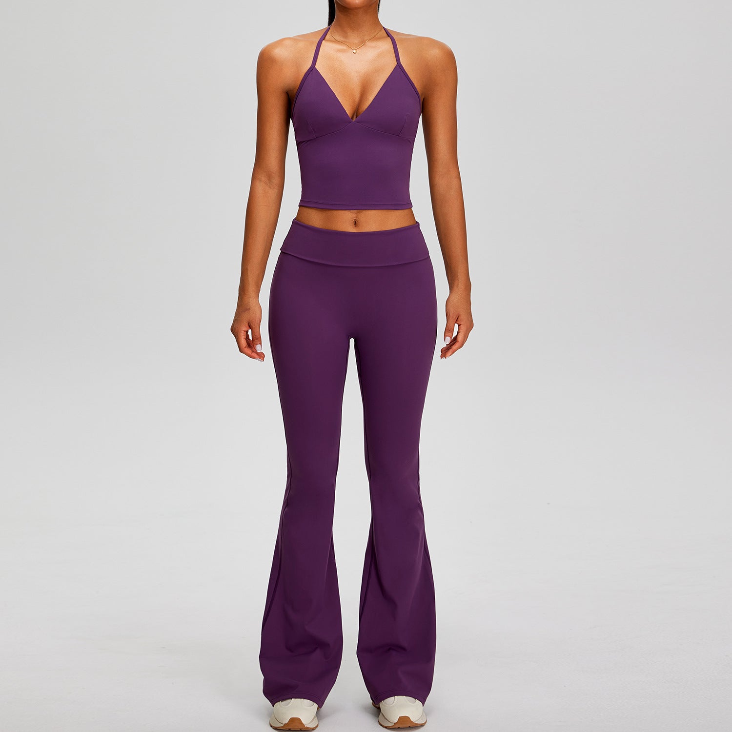 Fashion quick-dry tight solid color fitness clothing casual sports slim-fit sports suit