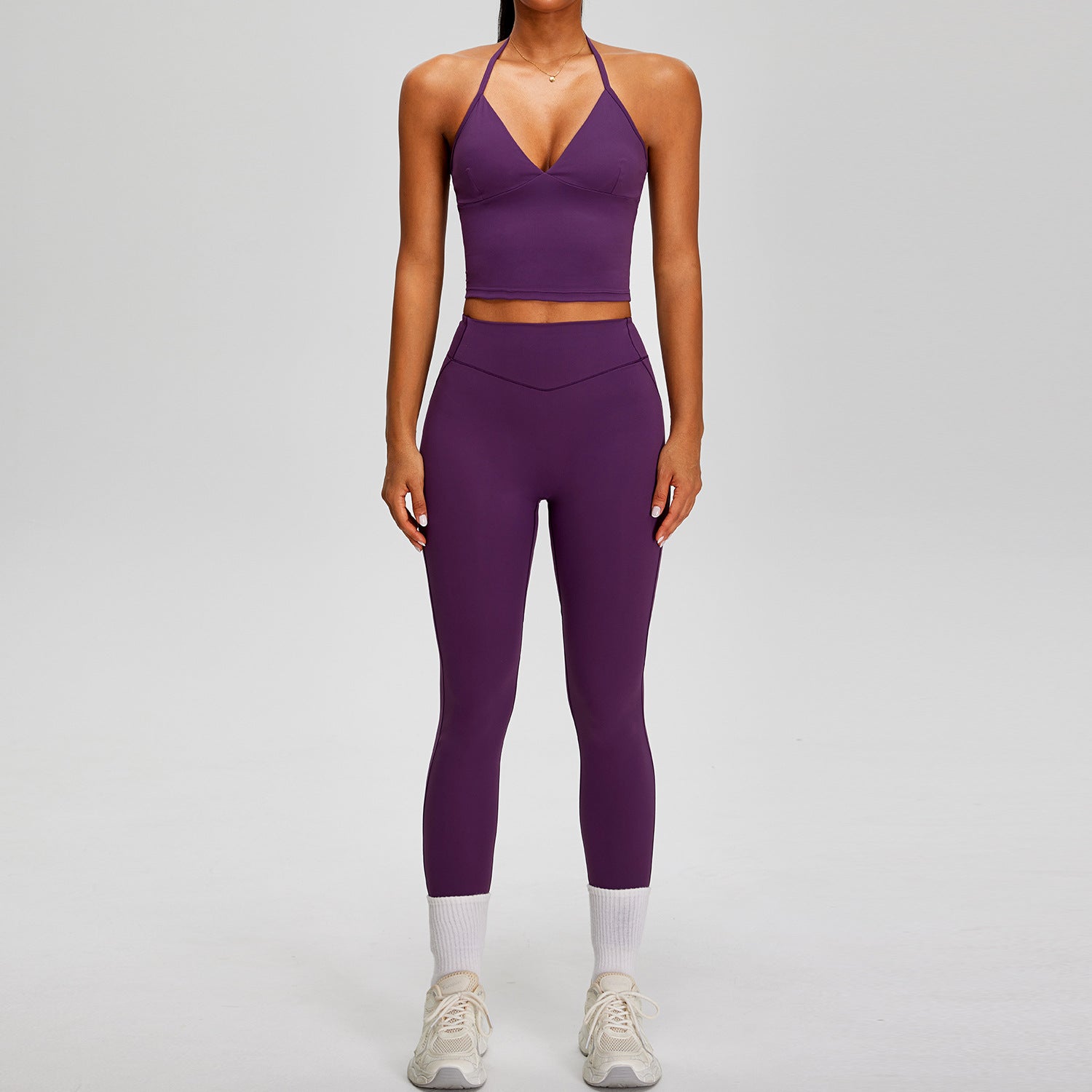 Fashionable back sports shockproof fitness outfit casual yoga sports set