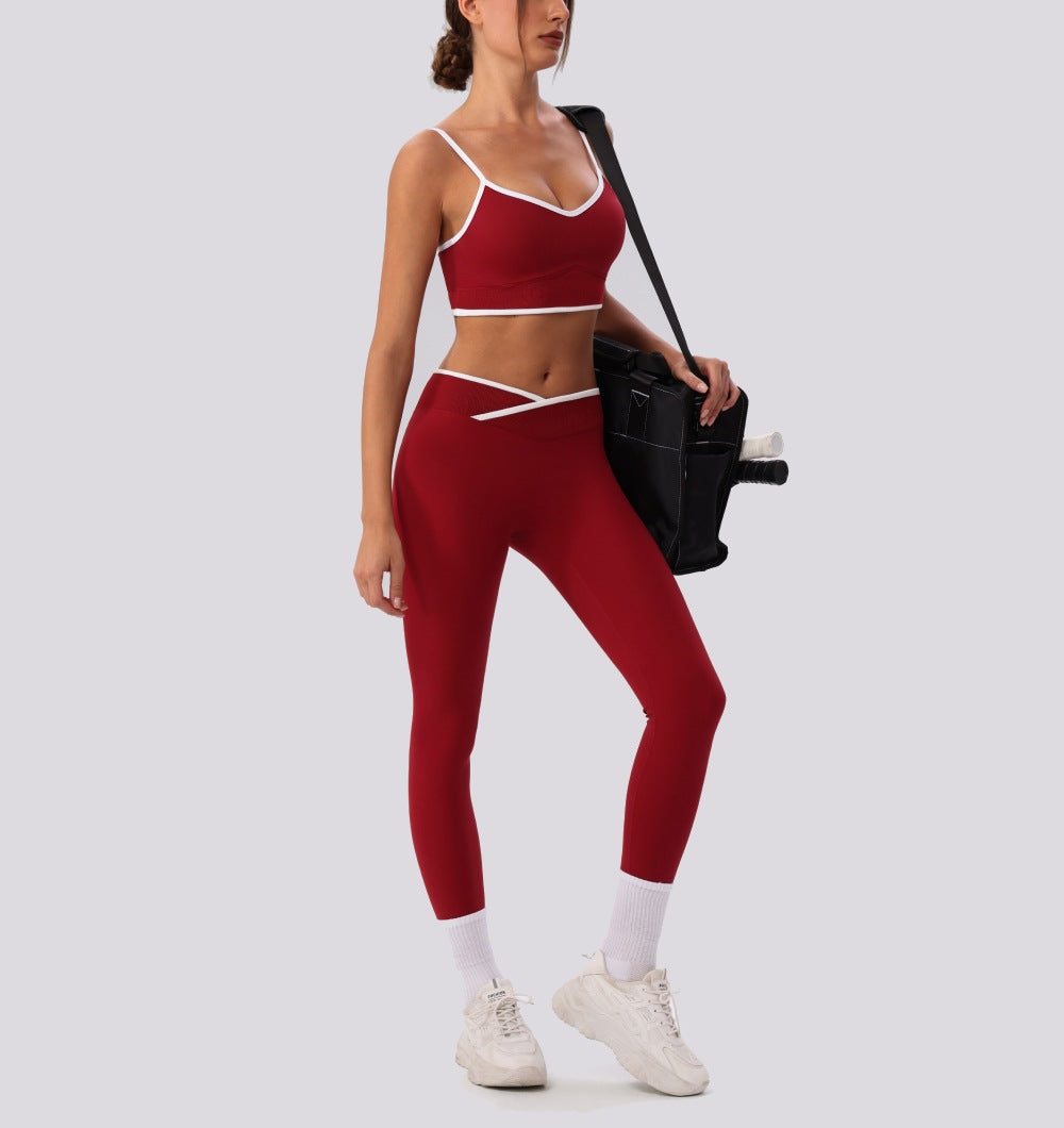 Women's Breathable Bras with Butt-Lifting leggings Yoga Two-Piece Set