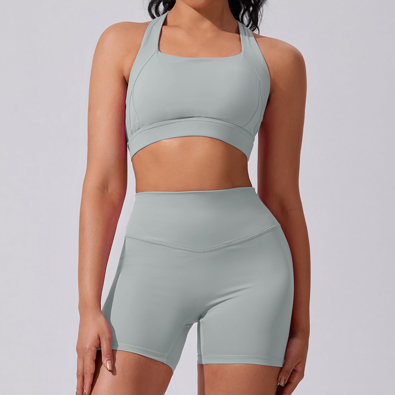 Women's wholesale sports bras with shorts yoga set
