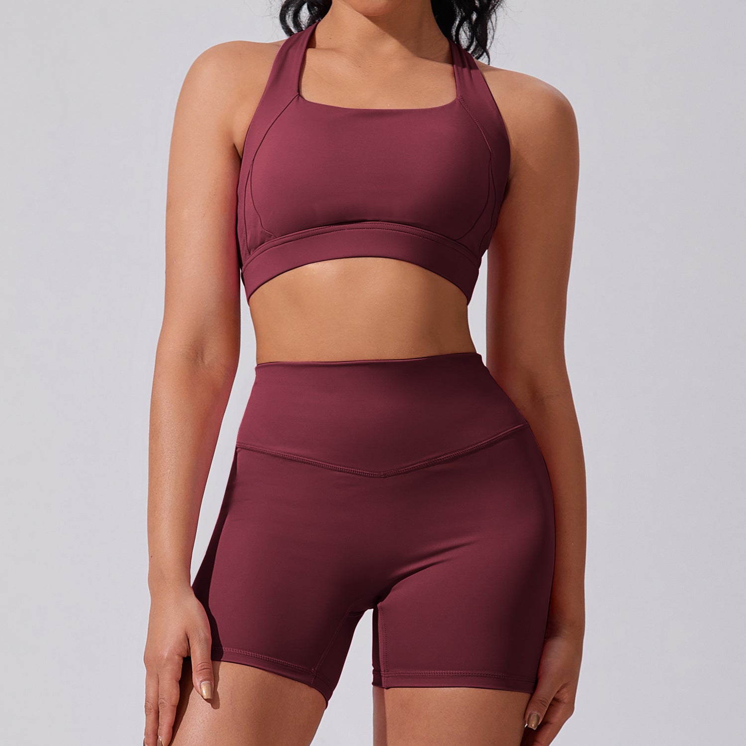 Women's wholesale sports bras with shorts yoga set