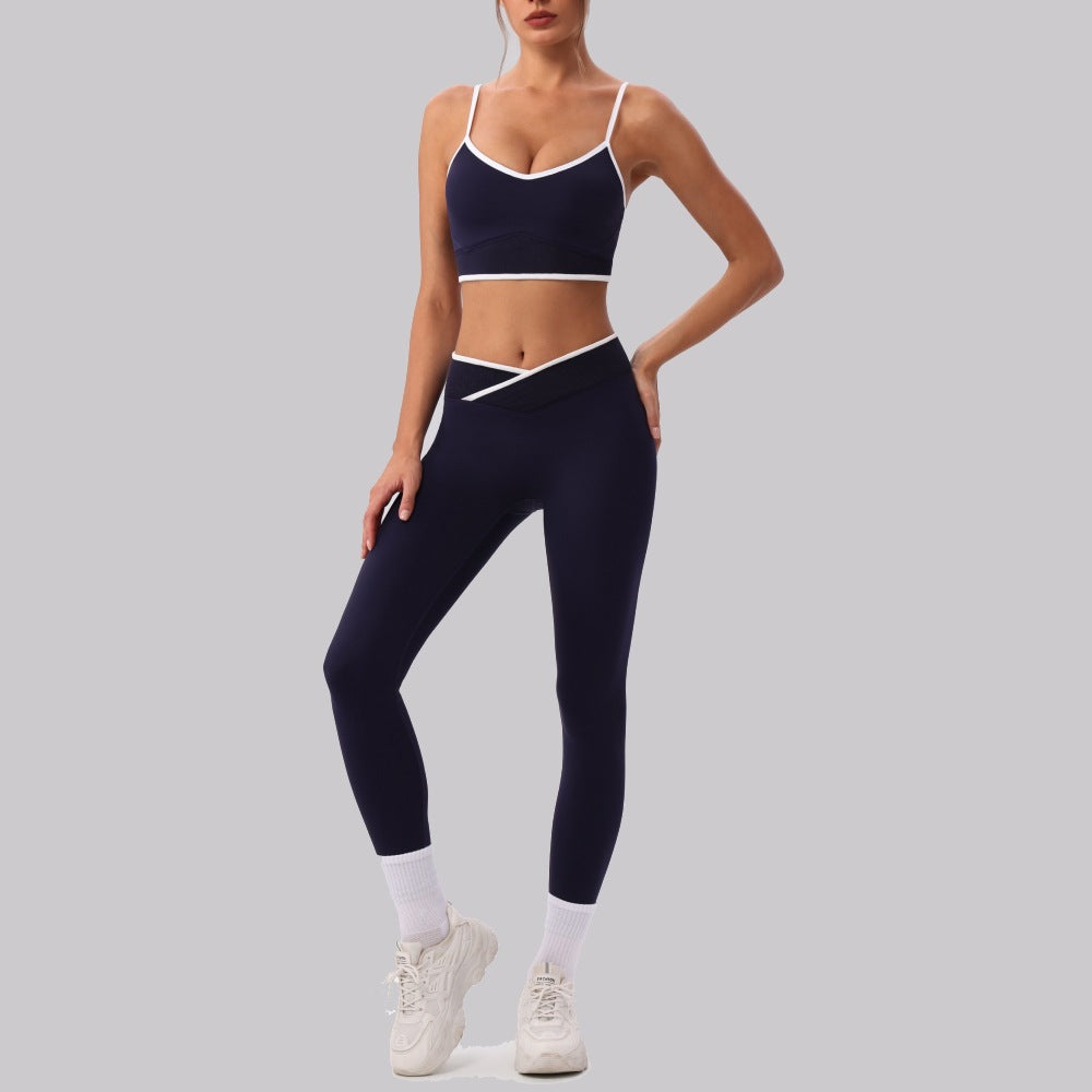 Women's Breathable Bras with Butt-Lifting leggings Yoga Two-Piece Set