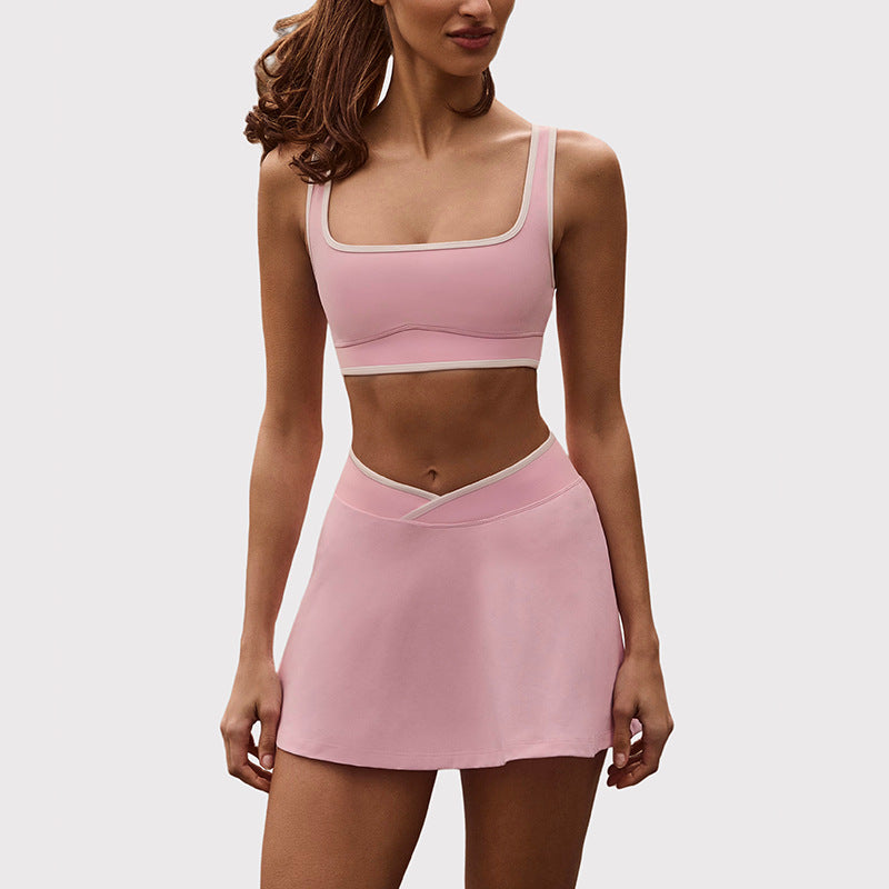 Beautiful new sports bras with skirts fitness yoga set