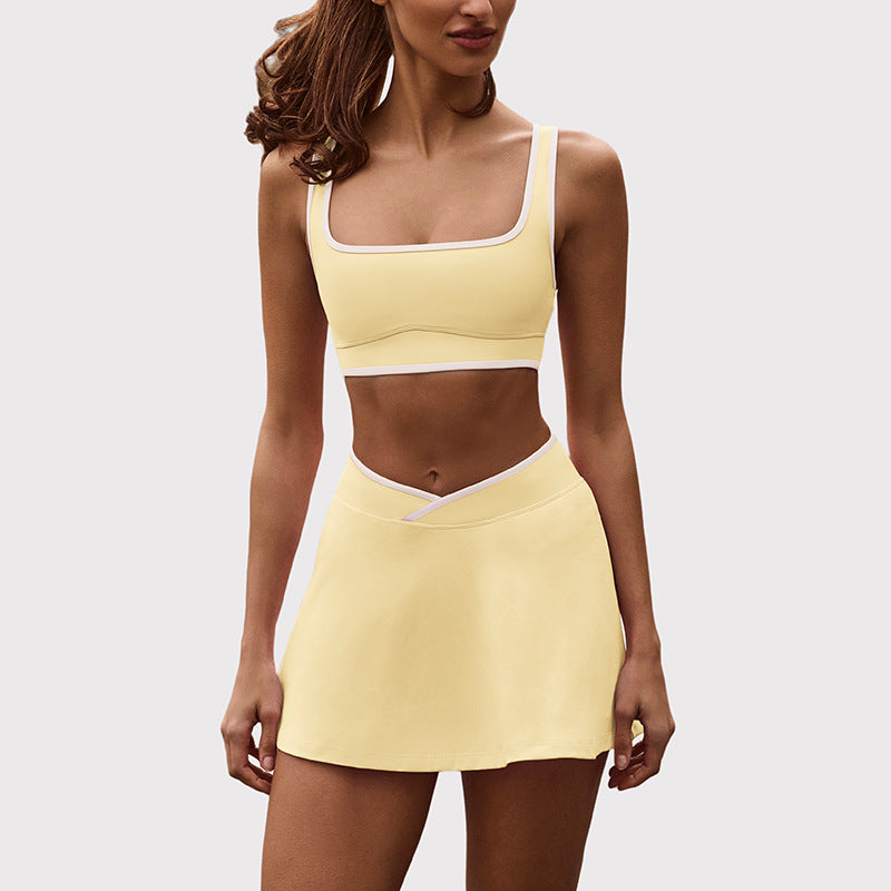 Beautiful new sports bras with skirts fitness yoga set