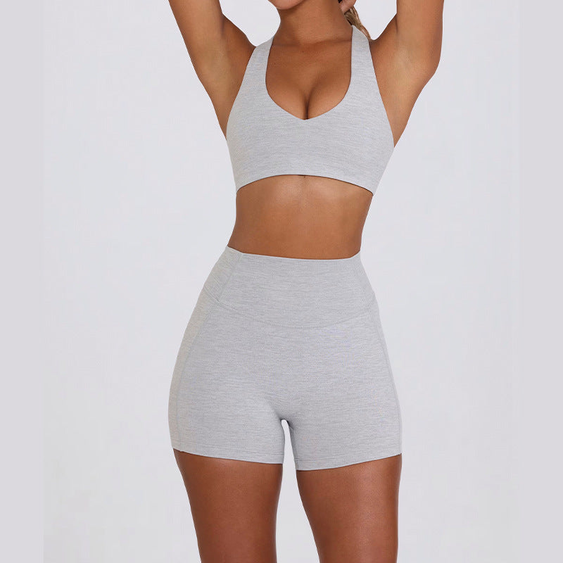 Women's new quick-drying sports bras with shorts set