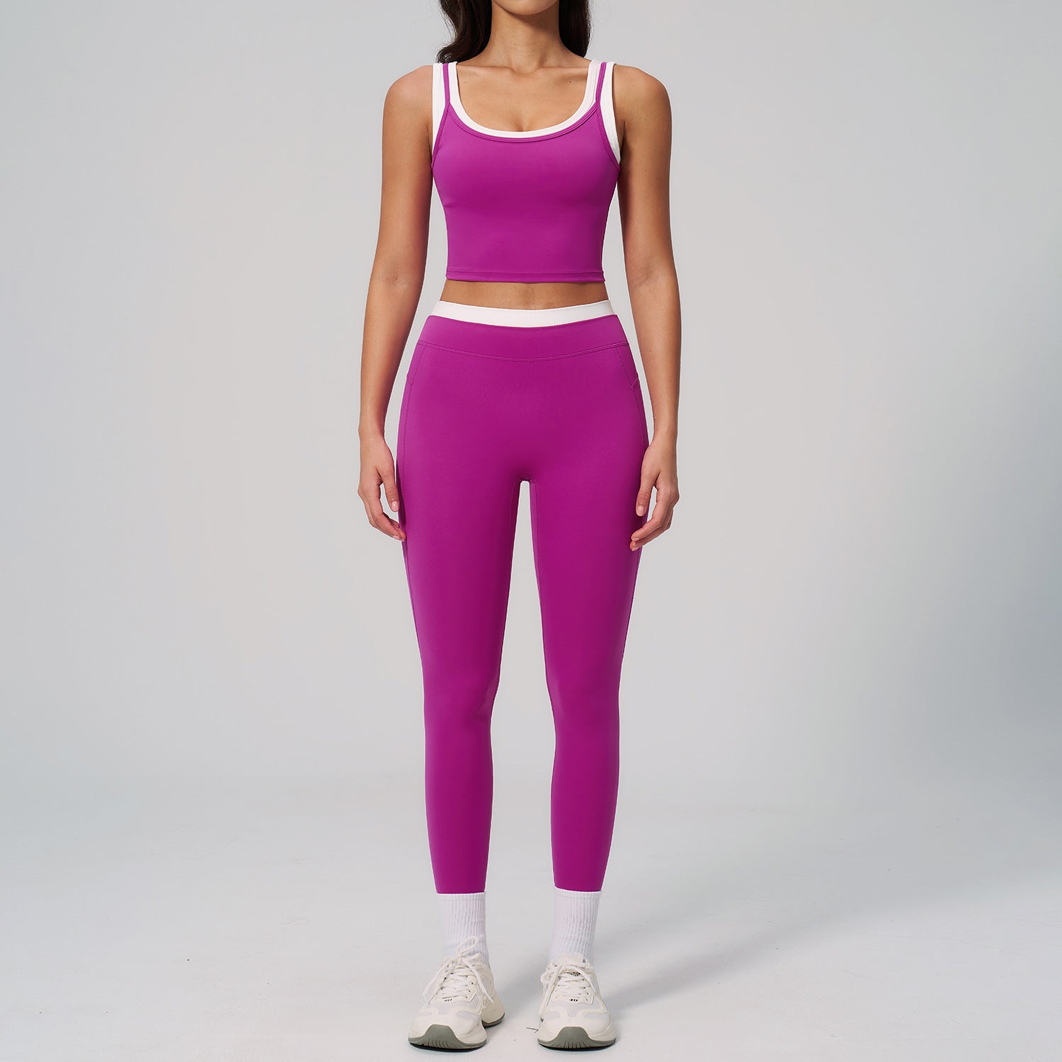 Women's Ribbed High-Waisted Casual Versatile Fitness Sports Set