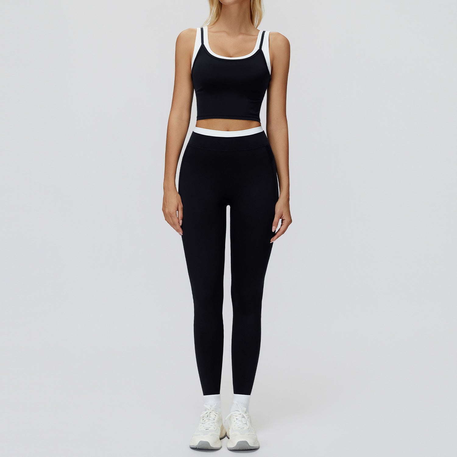 Women's Ribbed High-Waisted Casual Versatile Fitness Sports Set