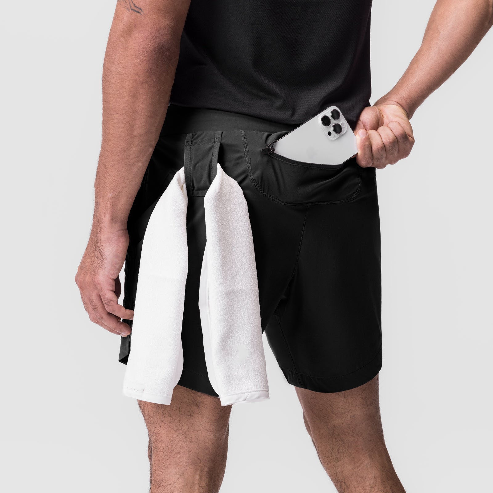 Men's Sports Casual Shorts Woven Quick-Drying Rear Zipper Pockets