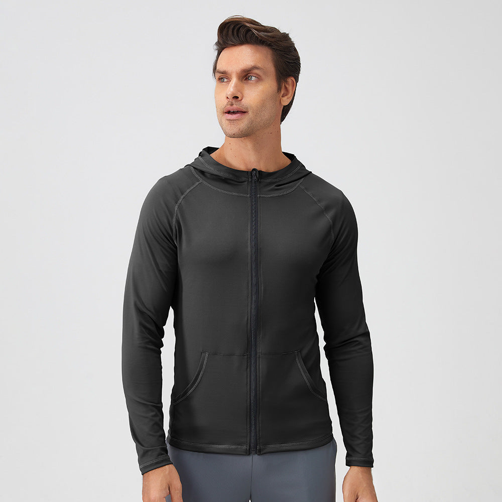 Men's Stand Collar Fitness Wear Long Sleeve Quick-Drying Running Fitness Training Jacket