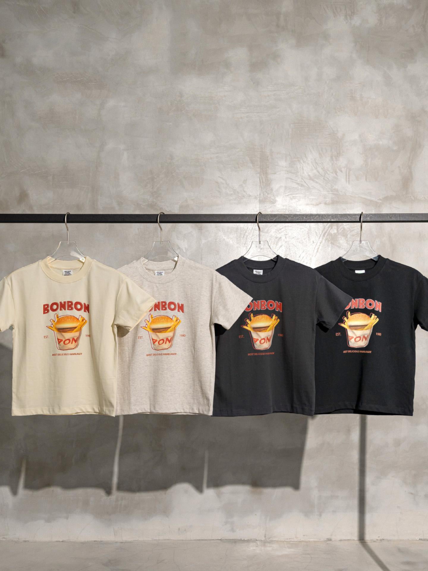 Children's T-Shirts Heavyweight Fun Potato Chips Printed Short-Sleeve Pure Cotton Tops