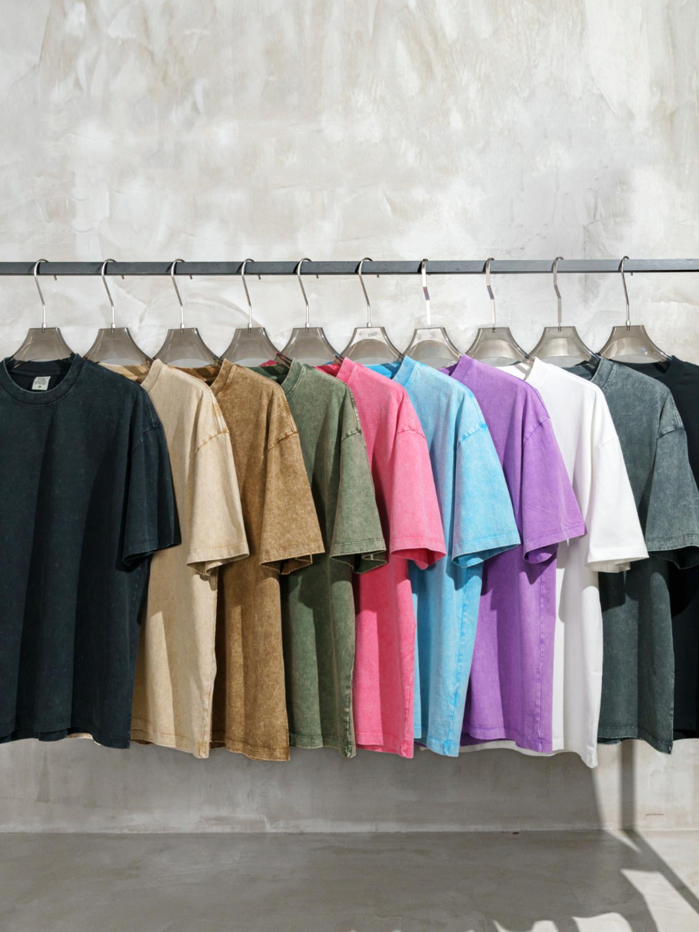 Men's Wear Heavy Washed Short Sleeve Round Neck