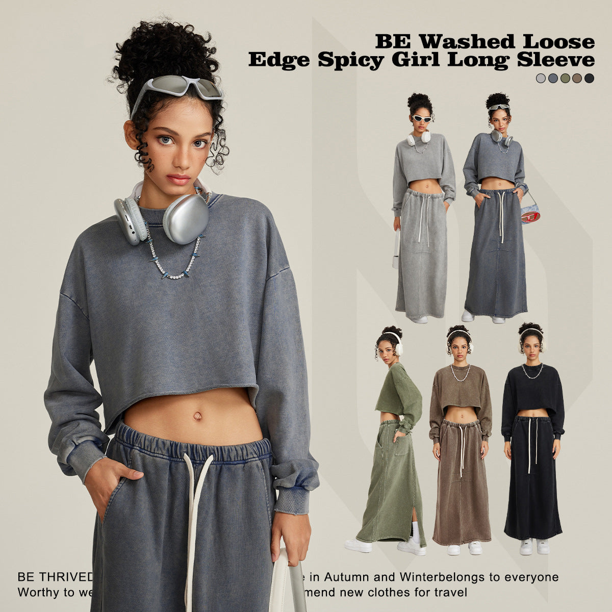 Women's Relaxed Washed Edge Crop Top