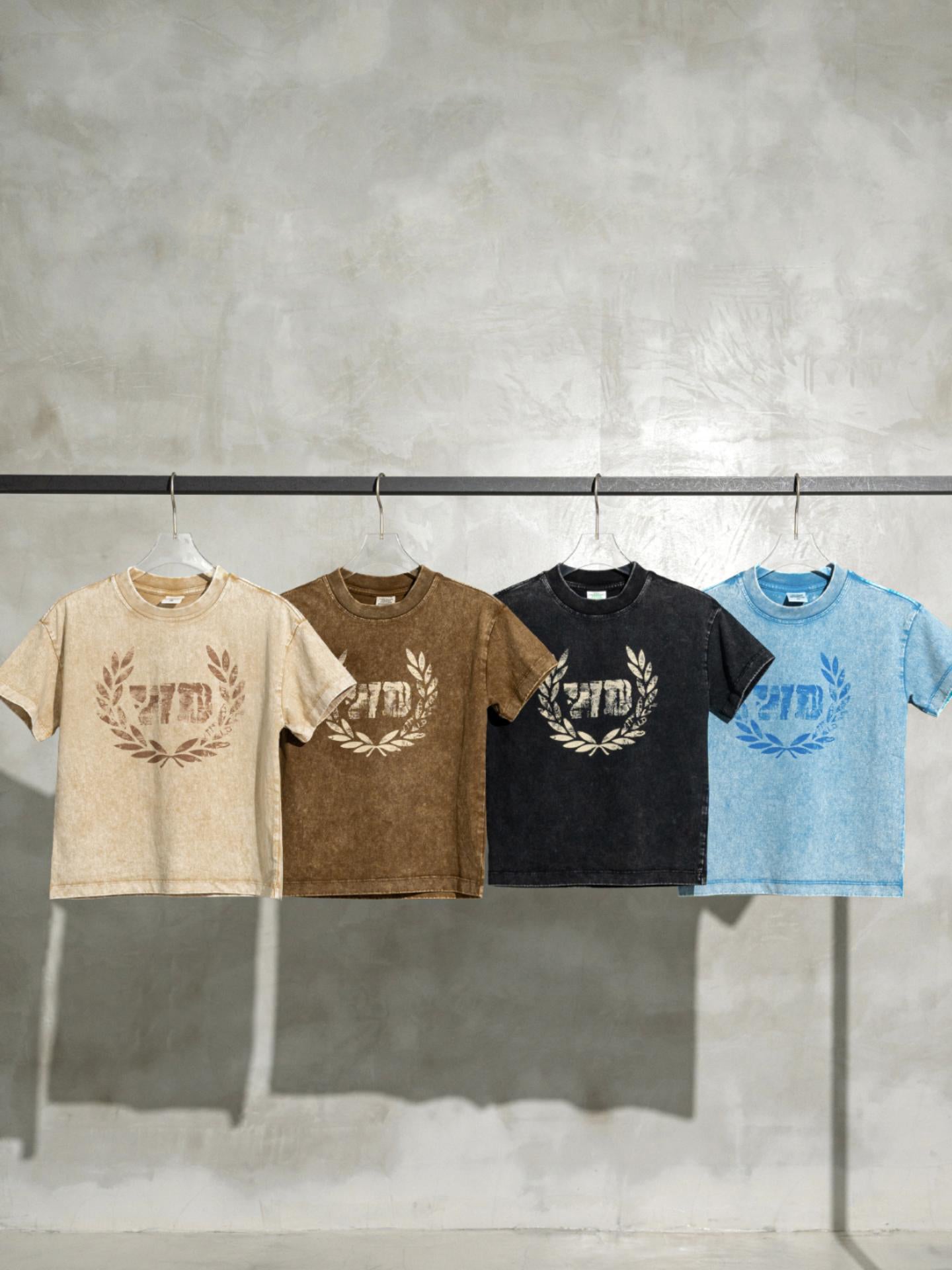 Children's Washed Distressed Short-Sleeved Retro Loose Pure Cotton T-Shirt