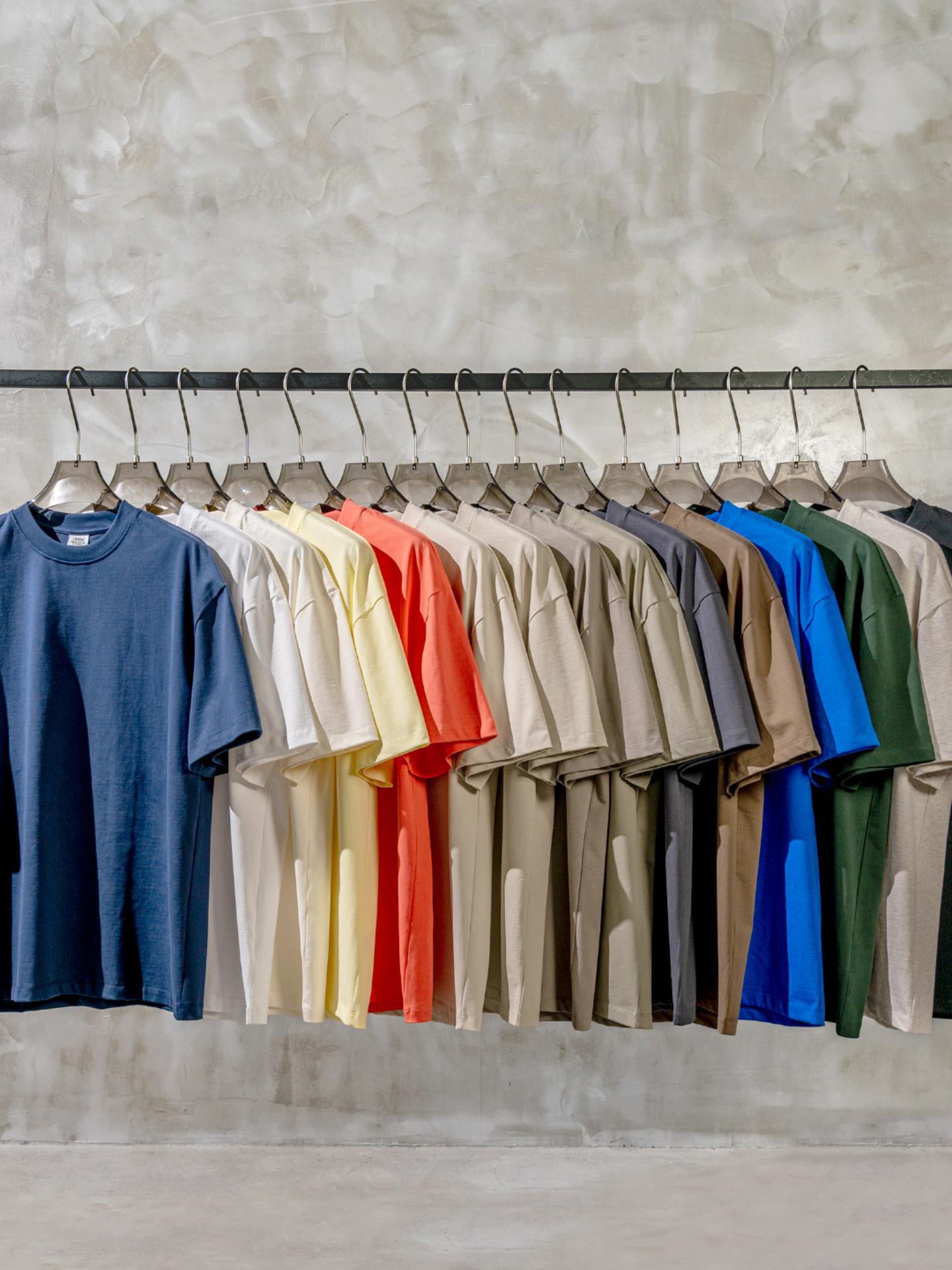 Men's Wear Earth Color T-shirt Solid Color Cotton Short Sleeves