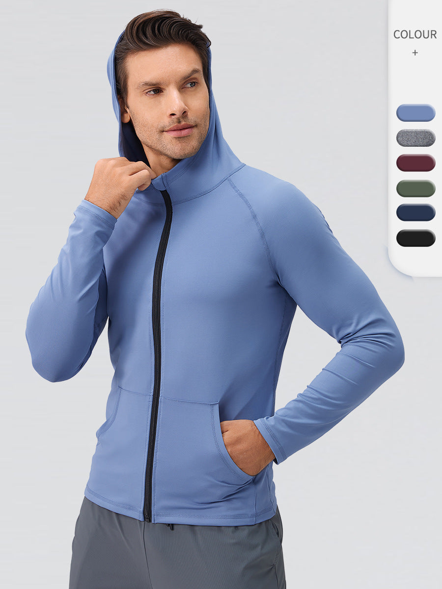 Men's Stand Collar Fitness Wear Long Sleeve Quick-Drying Running Fitness Training Jacket
