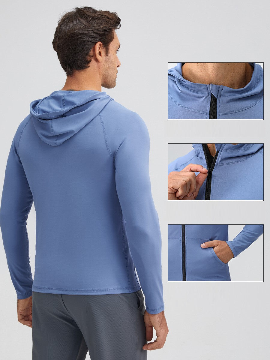Men's Stand Collar Fitness Wear Long Sleeve Quick-Drying Running Fitness Training Jacket