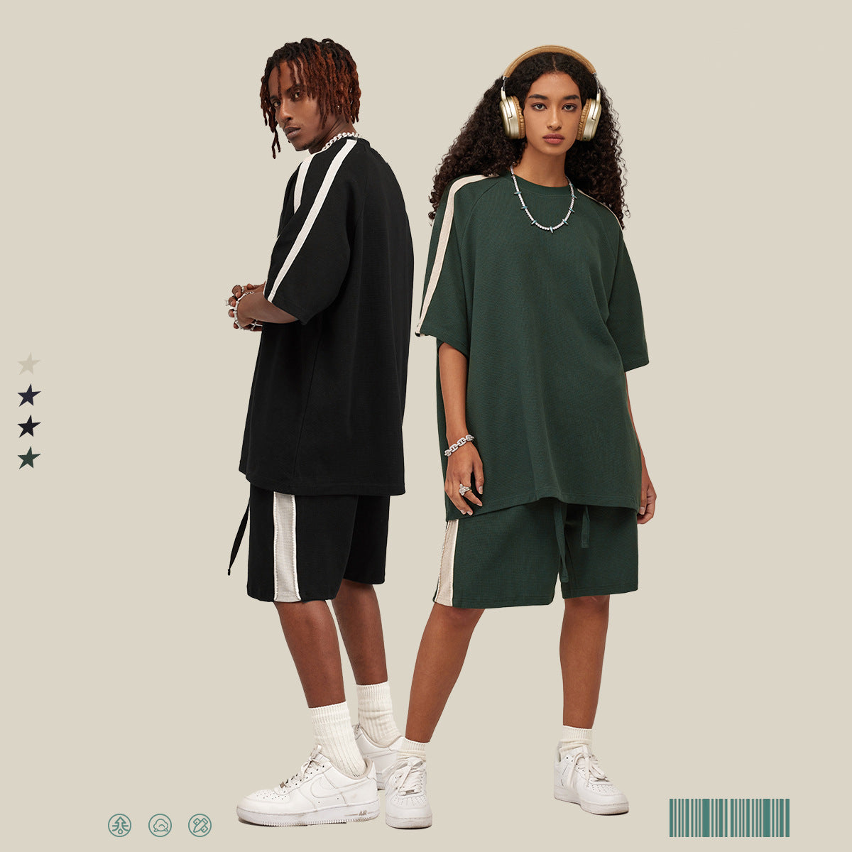 Wholesale Solid Color Campus Style Shorts