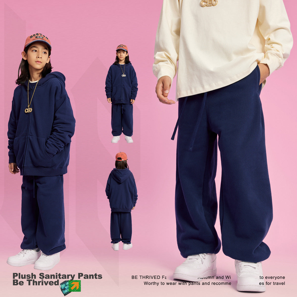 Children's Warm Sports Trousers Plus Velvet Leggings Loose