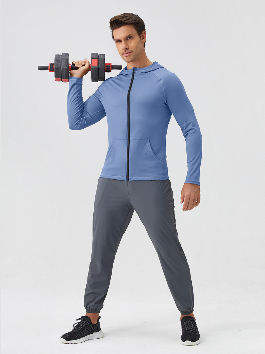 Men's Stand Collar Fitness Wear Long Sleeve Quick-Drying Running Fitness Training Jacket