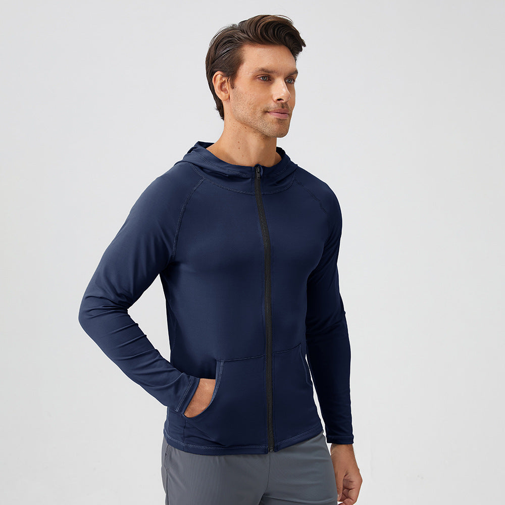Men's Stand Collar Fitness Wear Long Sleeve Quick-Drying Running Fitness Training Jacket
