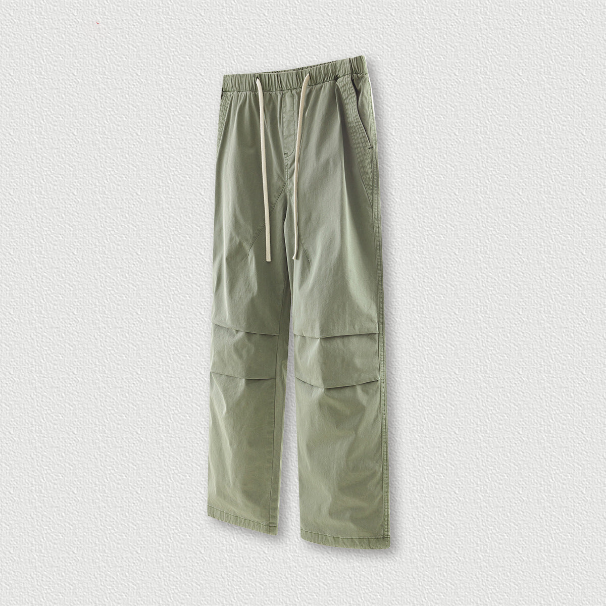 Children's Washed Blue Pattern Pleated Trousers Retro Loose