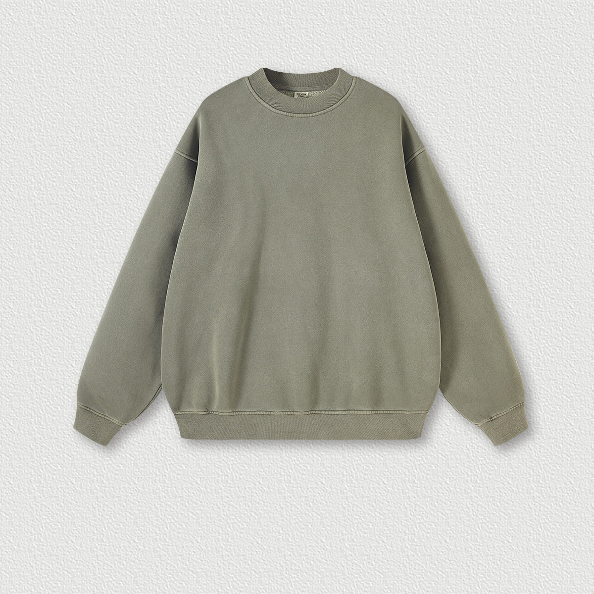 Men's Heavy Washed Velvet Round Neck Sweatshirt