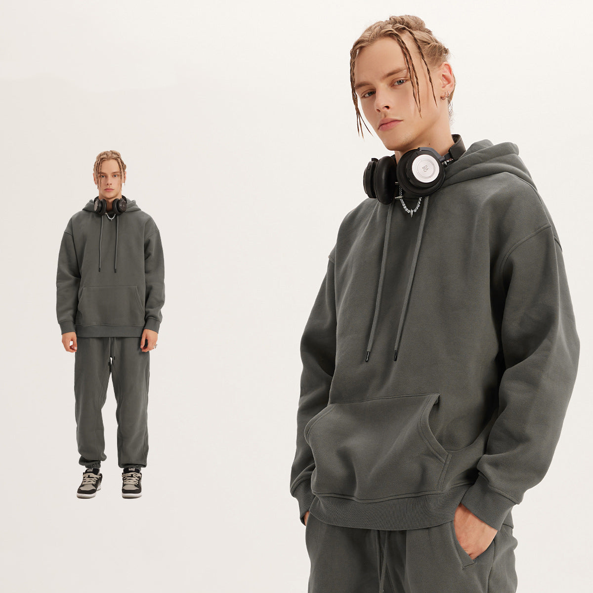 Men's Wear Plus Velvet Thickened Hooded