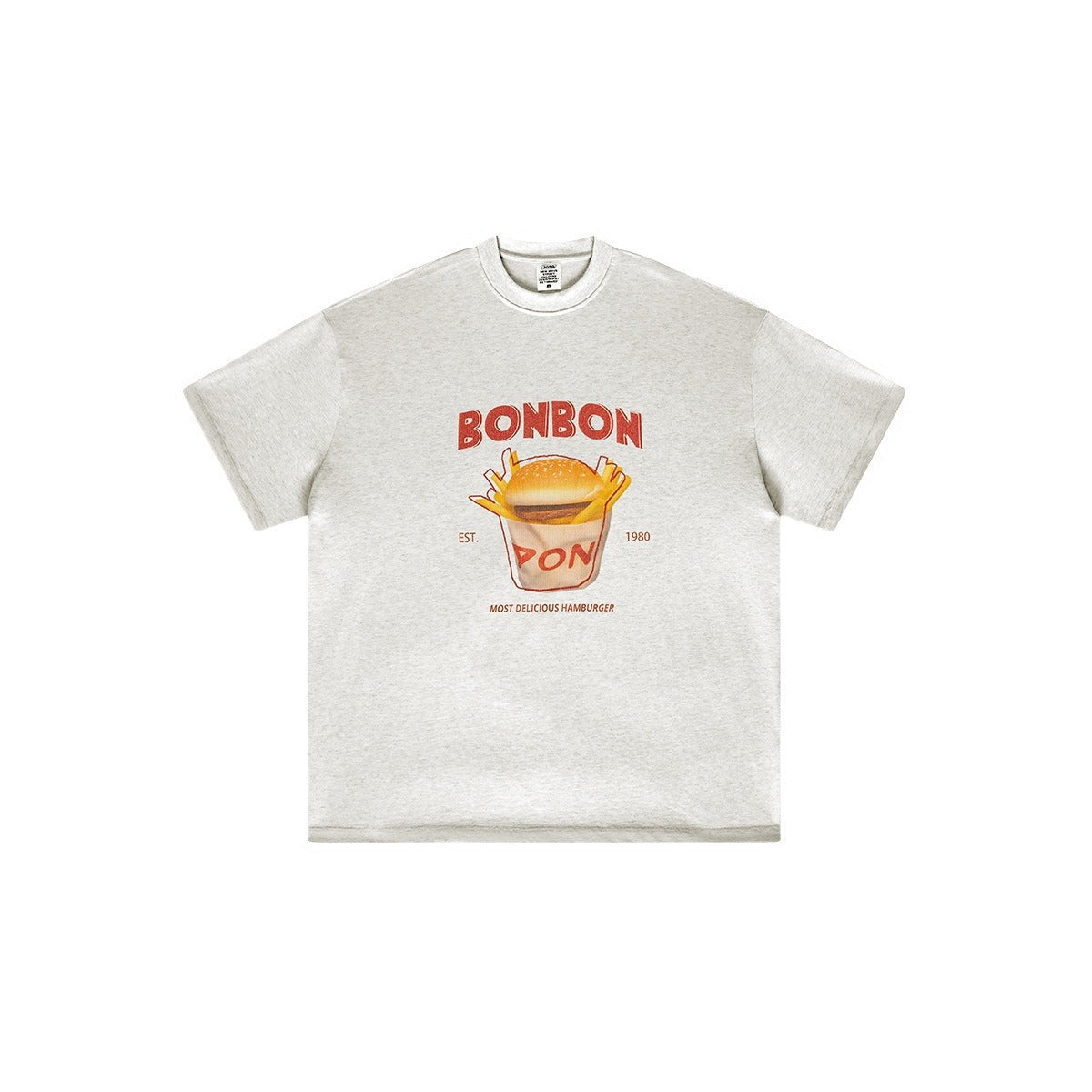 Children's T-Shirts Heavyweight Fun Potato Chips Printed Short-Sleeve Pure Cotton Tops