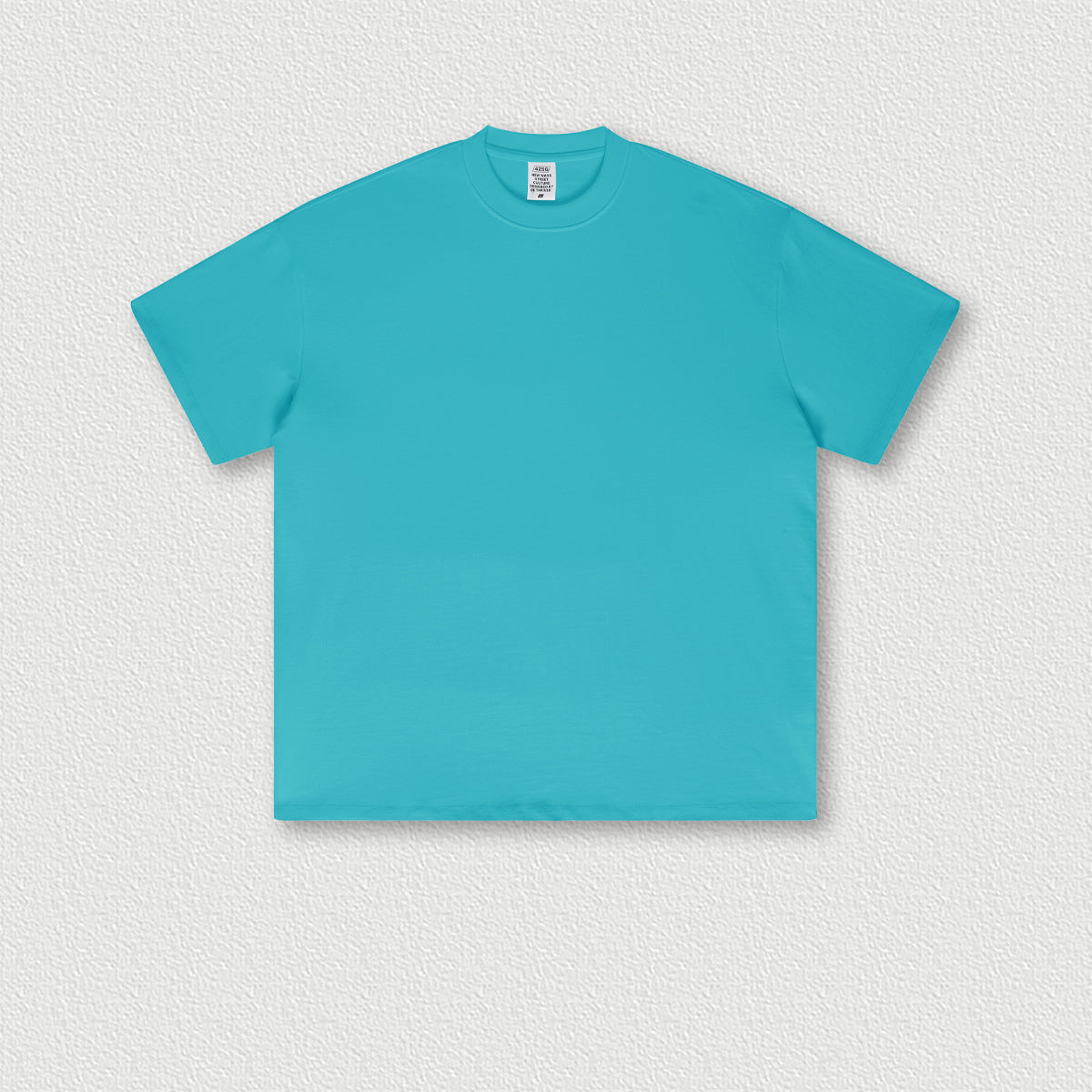 Men's Wear pure cotton heavyweight solid color off-shoulder short sleeves loose