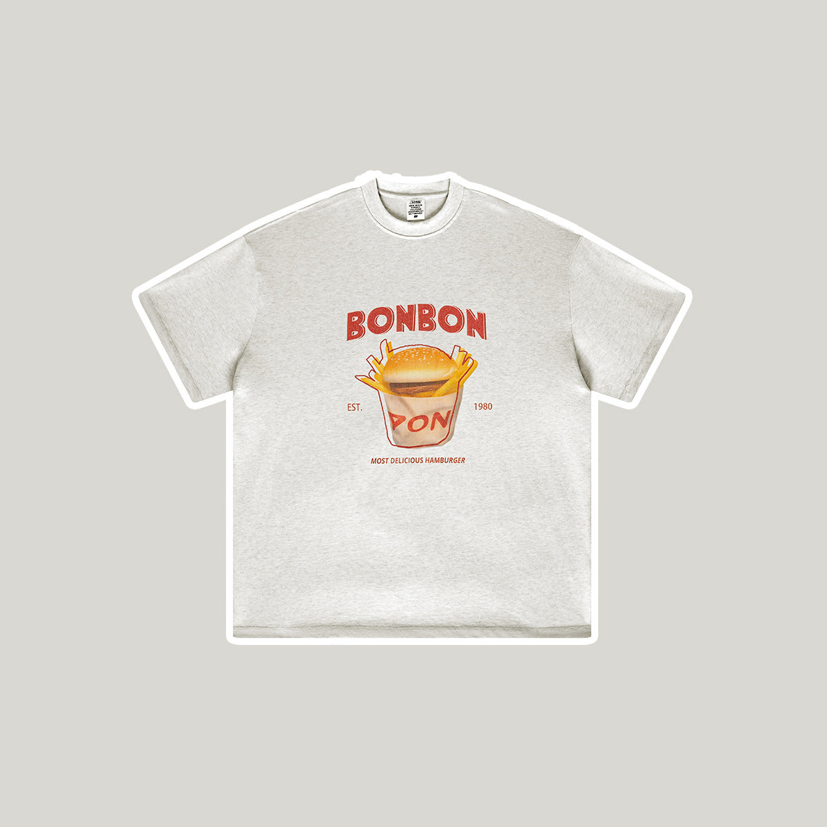 Children's T-Shirts Heavyweight Fun Potato Chips Printed Short-Sleeve Pure Cotton Tops