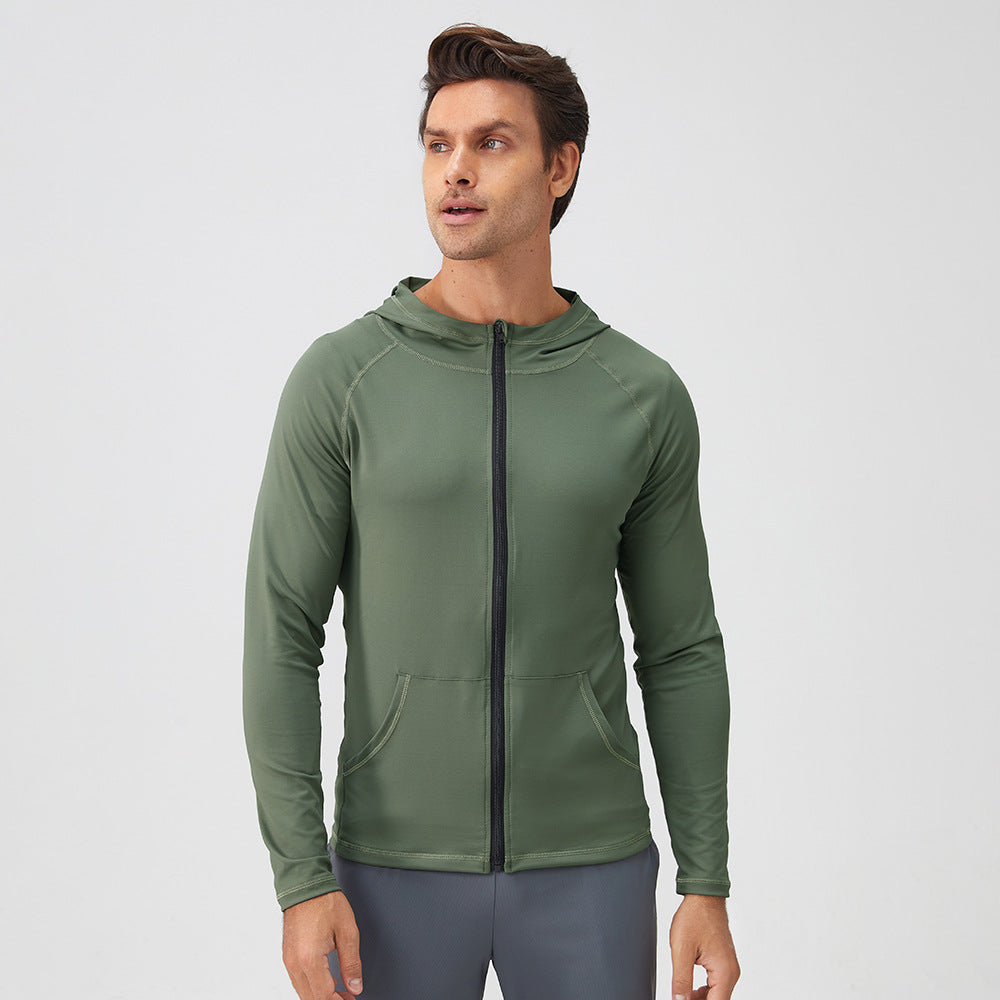 Men's Stand Collar Fitness Wear Long Sleeve Quick-Drying Running Fitness Training Jacket