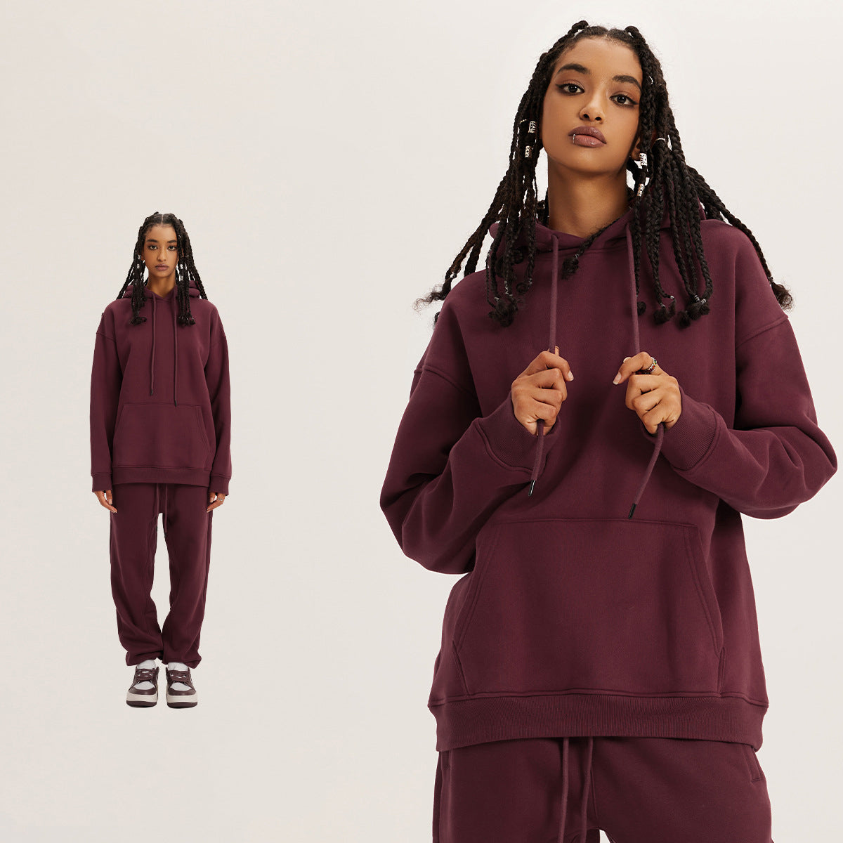 Women's Wear Plus Velvet Thickened Hooded