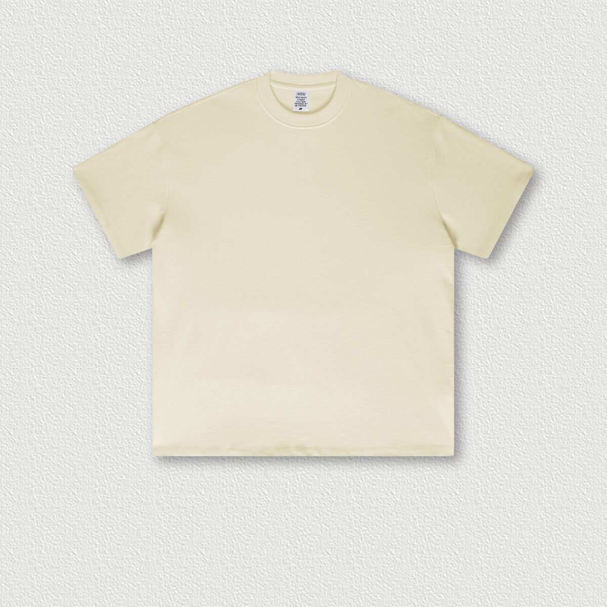 Men's Wear pure cotton heavyweight solid color off-shoulder short sleeves loose