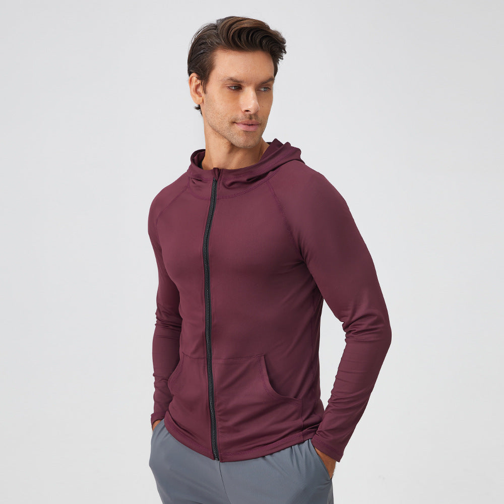 Men's Stand Collar Fitness Wear Long Sleeve Quick-Drying Running Fitness Training Jacket