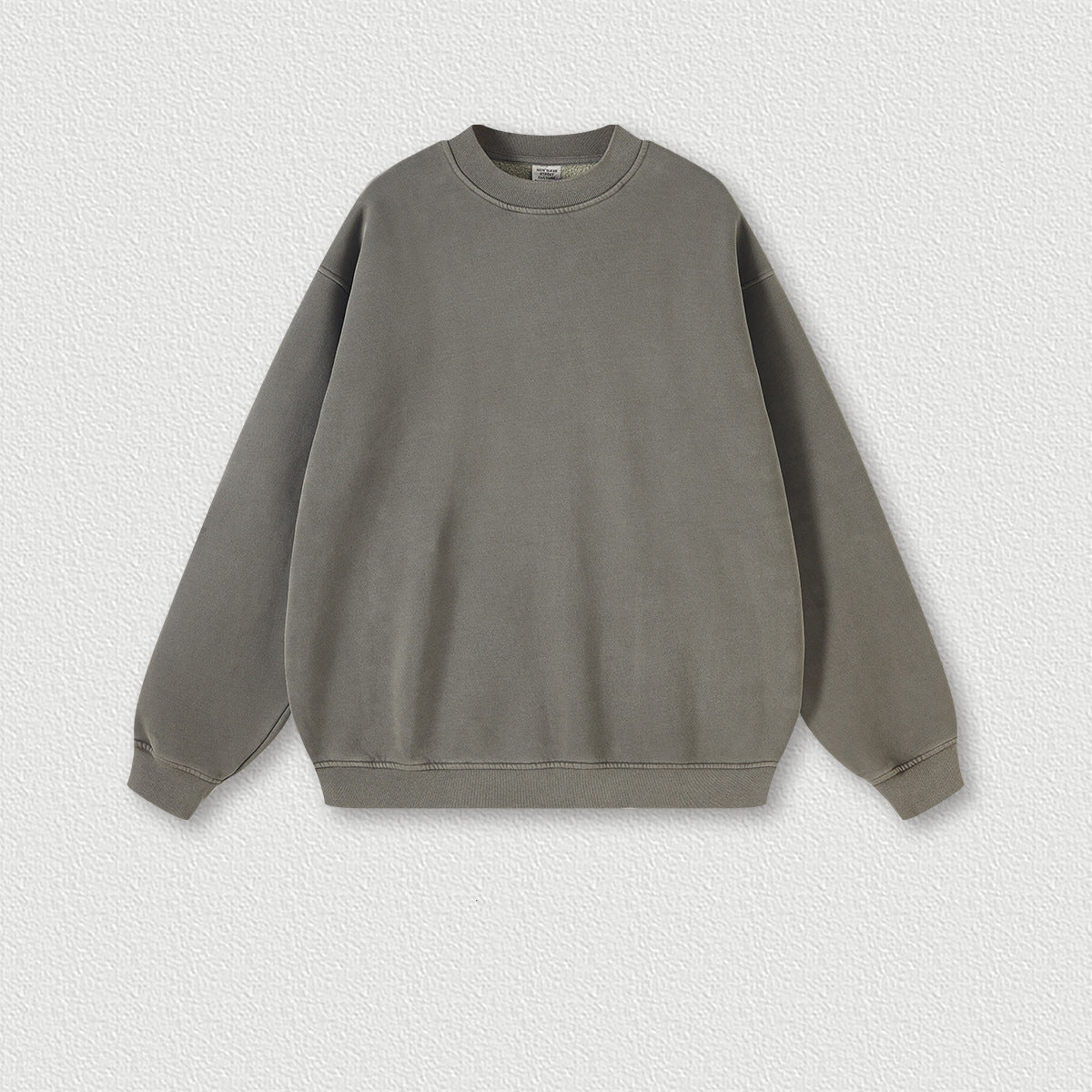 Men's Heavy Washed Velvet Round Neck Sweatshirt