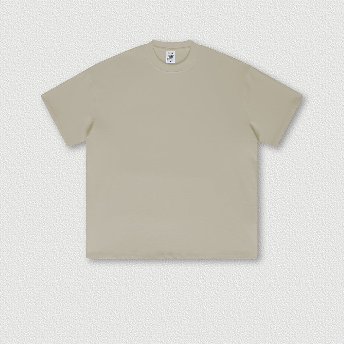 Men's Wear pure cotton heavyweight solid color off-shoulder short sleeves loose