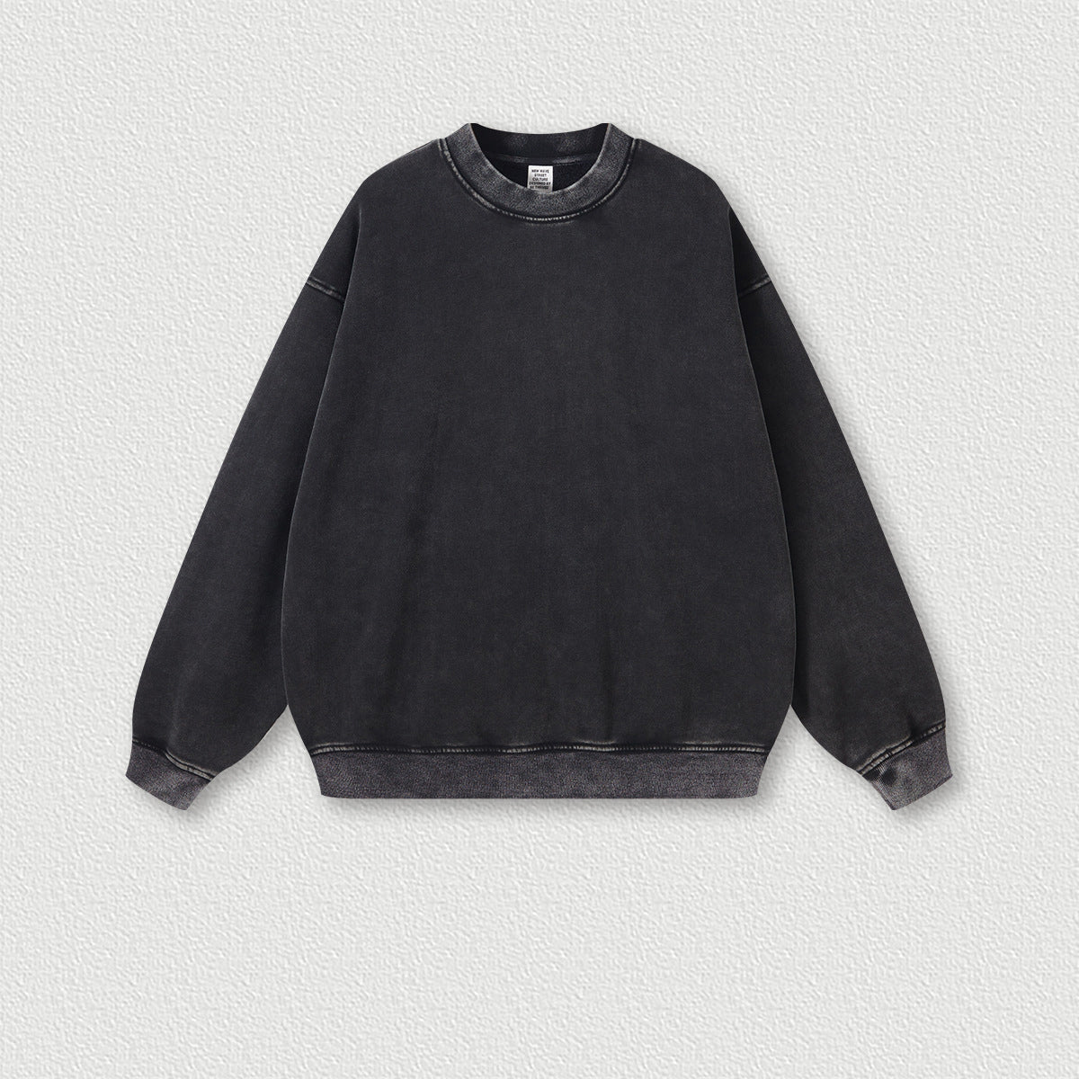 Men's Heavy Washed Velvet Round Neck Sweatshirt