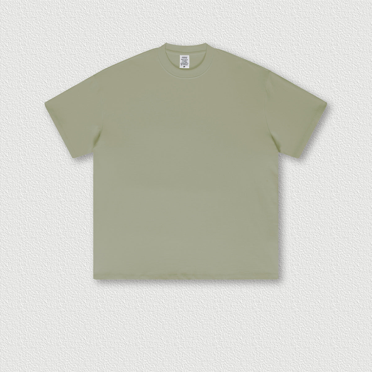 Men's Wear pure cotton heavyweight solid color off-shoulder short sleeves loose