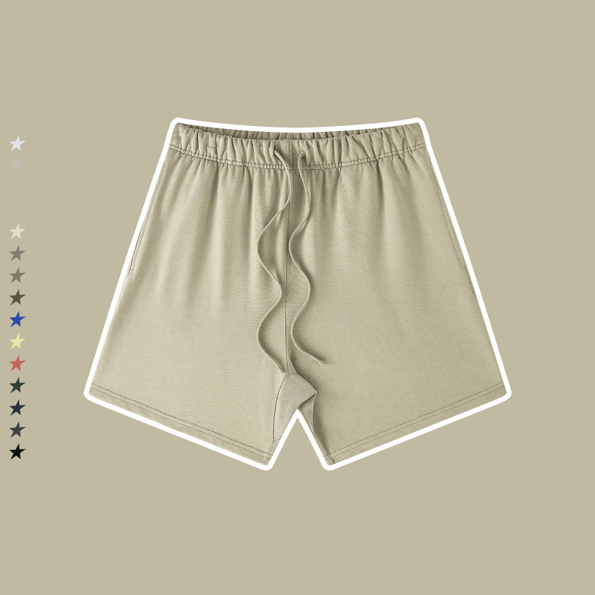 Men's Loose Drawstring Casual Shorts Color Tee