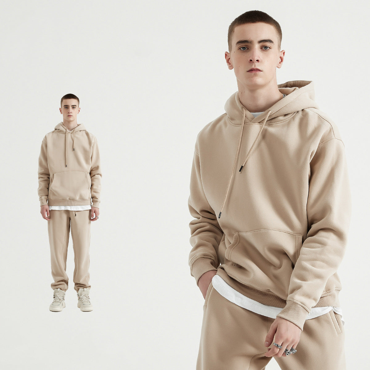 Men's Wear Plus Velvet Thickened Hooded