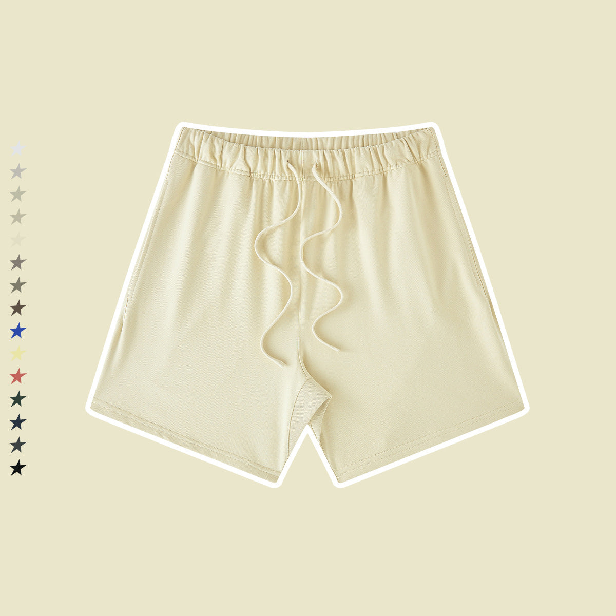 Men's Loose Drawstring Casual Shorts Color Tee