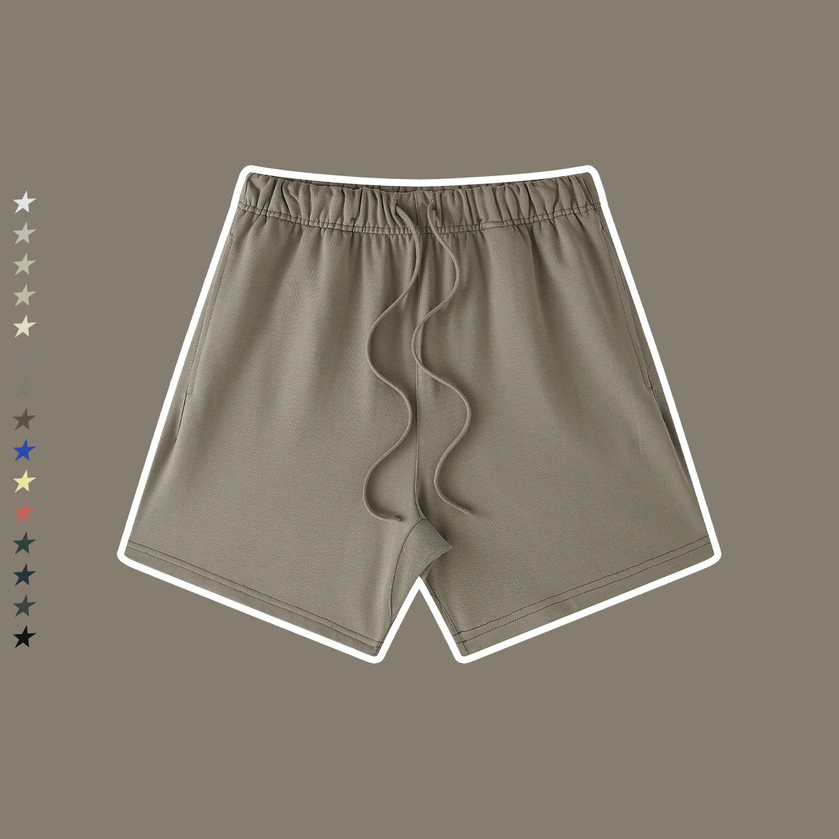 Men's Loose Drawstring Casual Shorts Color Tee