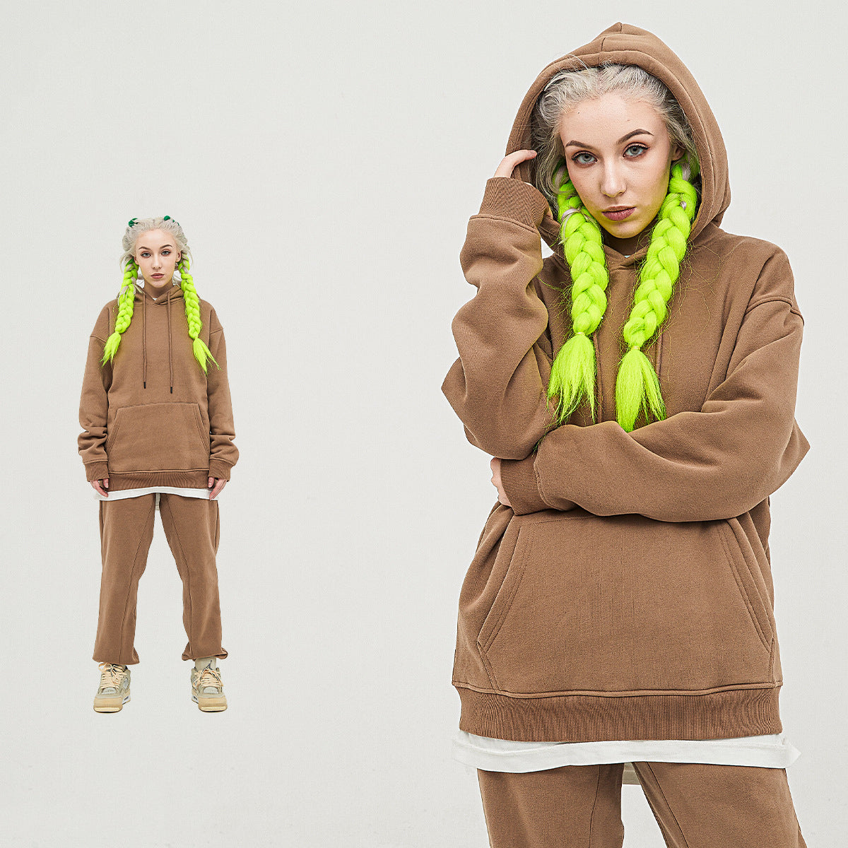 Women's Wear Plus Velvet Thickened Hooded